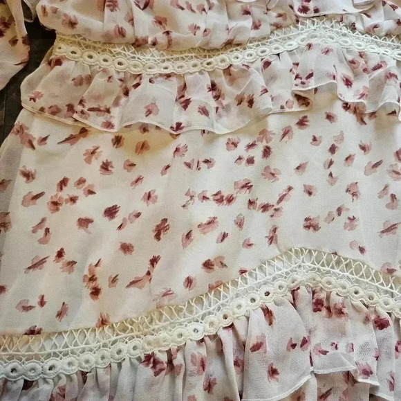 ASOS Designs Tiered Ruffle Floral Cocktail Dress sz 14 NWOT - Picture 4 of 7